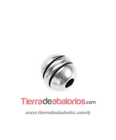 Cierre Bola con Imán de 12mm Agujero 4mm, Plateado