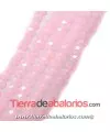 Bola Rondel Facetado 6x4mm Agujero 0,7mm, Rosa Opalino