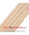 Bola Rondel Facetado 6x4mm Agujero 1mm, Beige