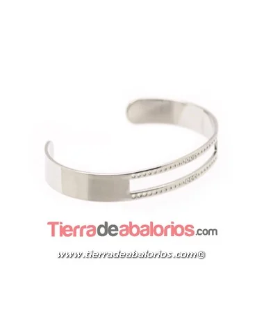 Pulsera Ajustable para Delicas Miyuki, Plateado Rodio