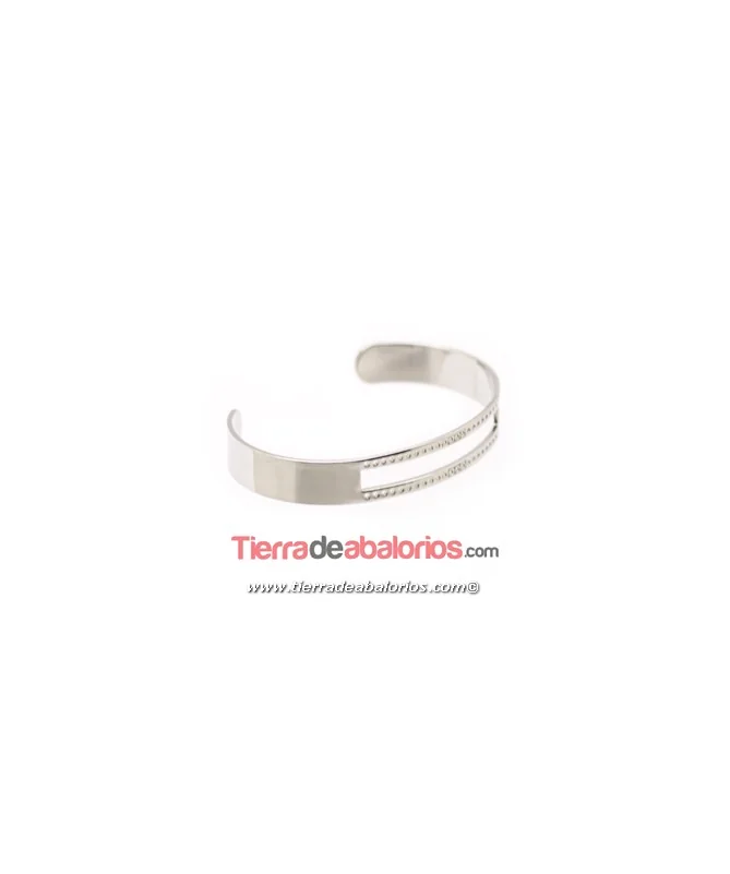 Pulsera Ajustable para Delicas Miyuki, Plateado Rodio