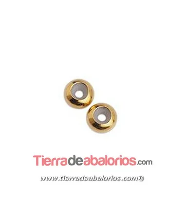 Bola Terminal con Tope de Silicona 8mm Agujero 2mm, Dorada Bola Terminal con Tope de Silicona 8mm Agujero 2mm, Dorada