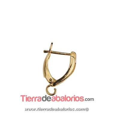 Pendiente Gancho 19,5x12,4mm con Anilla, Dorado Pendiente Gancho 19,5x12,4mm con Anilla, Dorado