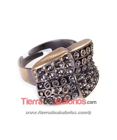 Anillo Ajustable Lazo 16x21mm, Oro Viejo