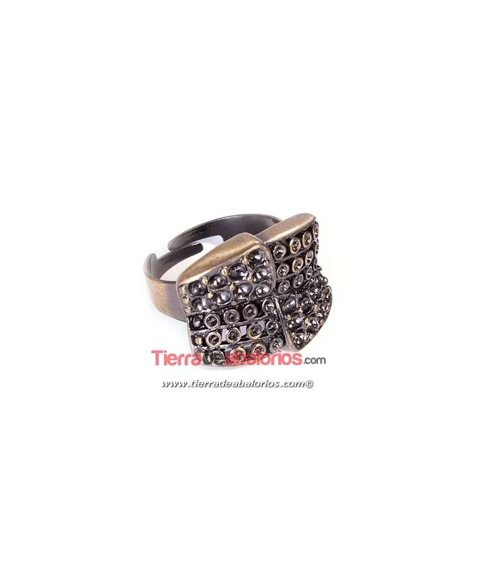 Anillo Ajustable Lazo 16x21mm, Oro Viejo