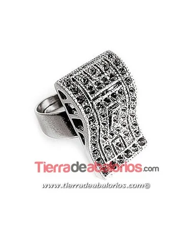 Anillo Ajustable Onda 16x26mm, Plateado Anillo Ajustable Onda 16x26mm, Plateado