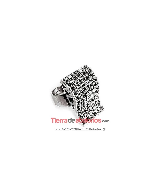 Anillo Ajustable Onda 16x26mm, Plateado