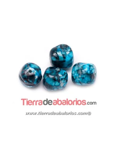 Perla Barroca Irregular 14x13mm, Azul Turquesa Matrix