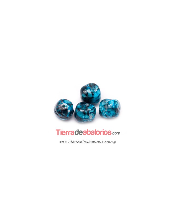 Perla Barroca Irregular 14x13mm, Azul Turquesa Matrix