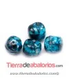 Perla Barroca Irregular 14x13mm, Azul Turquesa Matrix