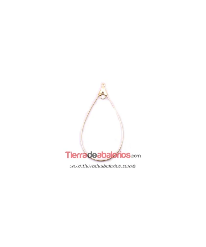 Colgante Pendiente Gota 26x52mm con Anilla, Dorado