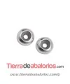 Bola Terminal con Tope de Silicona 8mm Agujero 2mm, Plateada