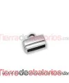 Terminal 12x6mm Agujero 10x2.5mm con Anilla, Plateado