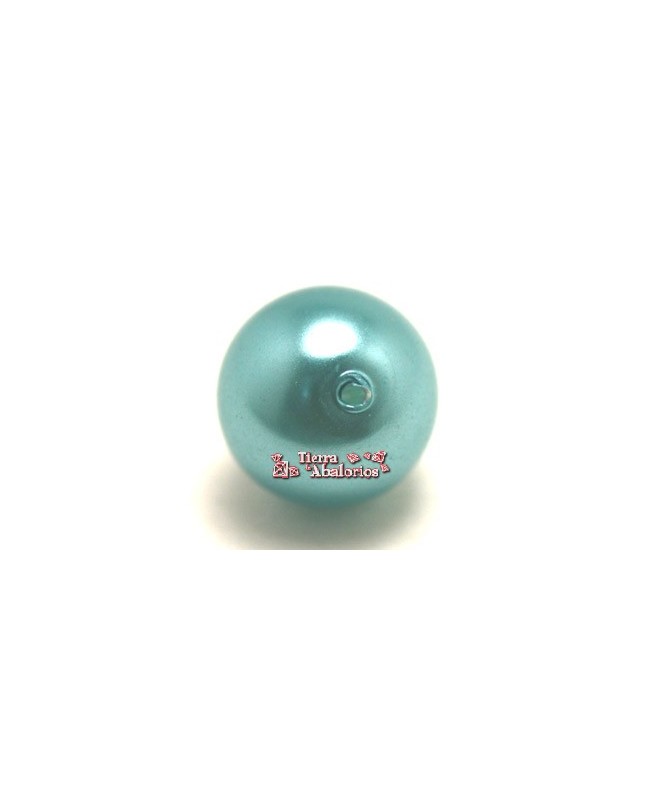 Perla de Cristal Checo 8mm Turquesa