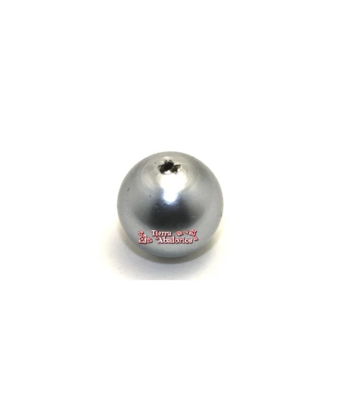 Perla de Cristal Checo 6mm Gris Plata