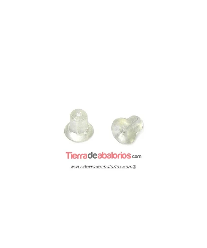 Presión para Pendiente de Silicona 5x6mm, Agujero 0,8mm (10 uds.)