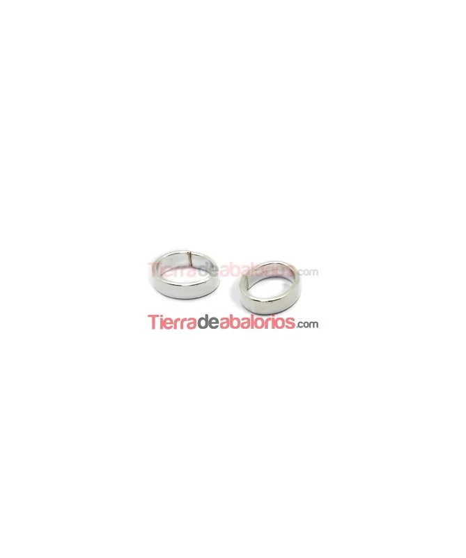 Anilla Abierta Oval 9x7,7mm Ancho 2,4mm, Plata de Ley