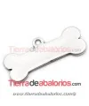 Colgante Hueso 35x15mm con Anilla, Plateado
