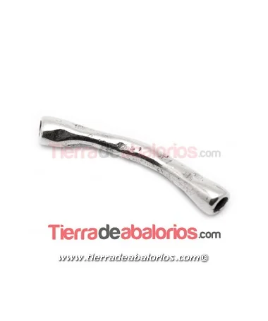 Tubo Irregular 55x6mm Agujero 5mm, Plateado