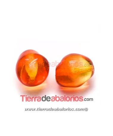 Perla Barroca de Cristal Checo 13x11mm, Fireopal Perla Barroca de Cristal Checo 13x11mm, Fireopal