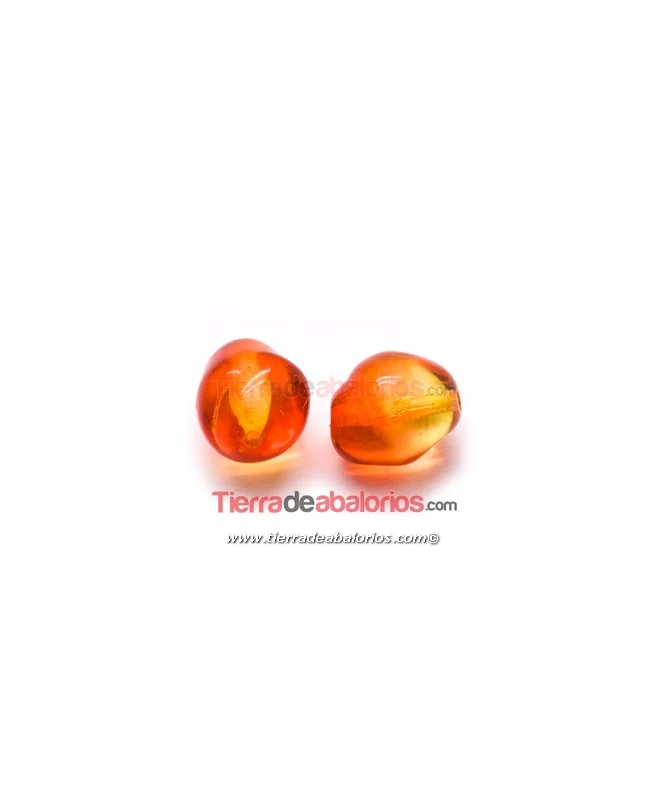 Perla Barroca de Cristal Checo 13x11mm, Fireopal Perla Barroca de Cristal Checo 13x11mm, Fireopal