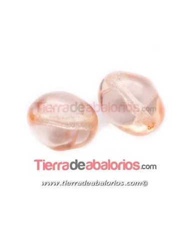 Perla Barroca de Cristal Checo 13x11mm, Cristal Salmón