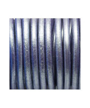 Cordón de Cuero 4,5mm - Violeta Metalizado Cordón de Cuero 4,5mm - Violeta Metalizado
