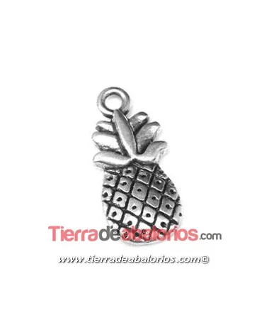 Colgante Piña 10x7mm con Anilla, Plateado