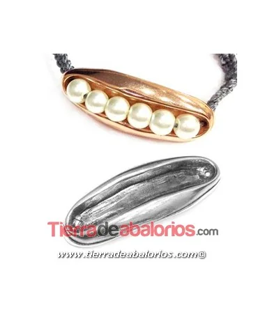 Conector para Bolas de 6mm 40x15mm, Plateado Conector para Bolas de 6mm 40x15mm, Plateado