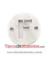 Plexyglass Conector 15mm Letra F, Blanco Nacar