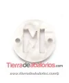 Plexyglass Conector 15mm Letra M, Blanco Nacar