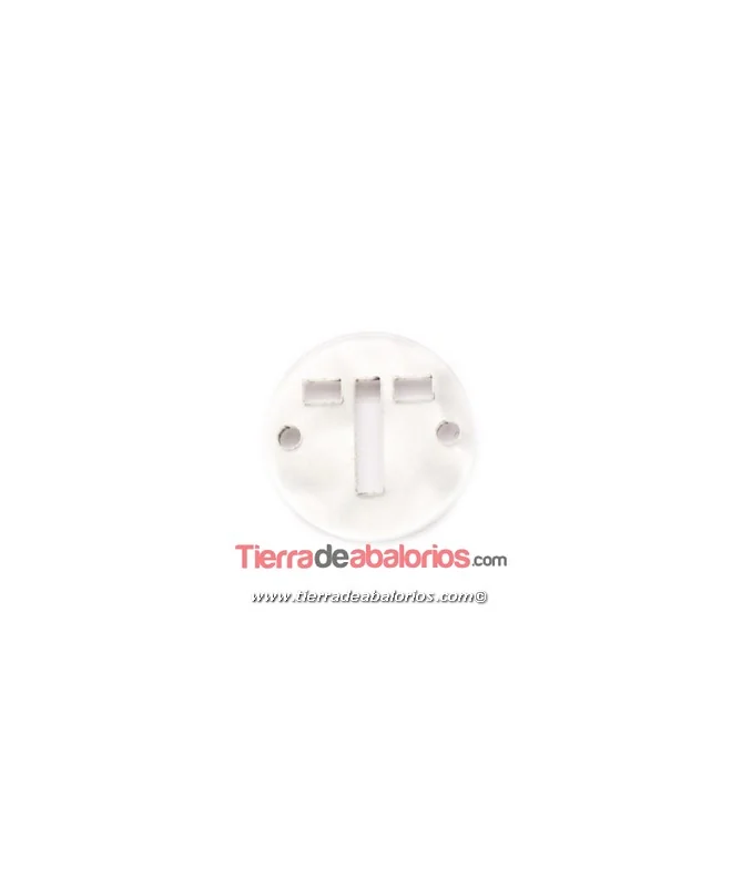 Plexyglass Conector 15mm Letra T, Blanco Nacar