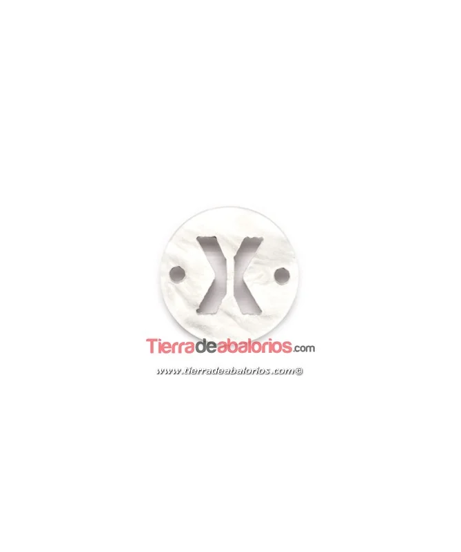 Plexyglass Conector 15mm Letra X, Blanco Nacar