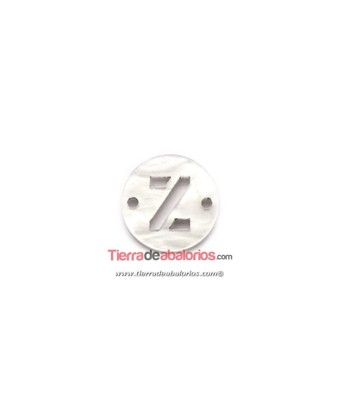 Plexyglass Conector 15mm Letra Z, Blanco Nacar