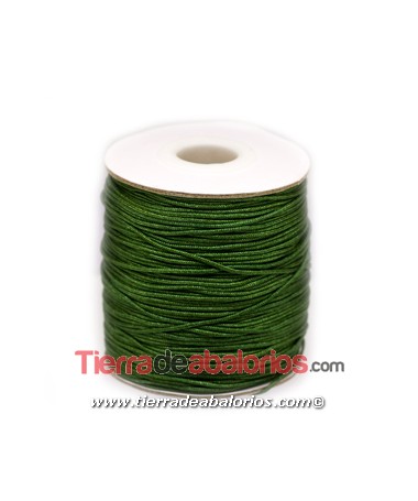 Cordón de Algodón Trenzado Brillante 1mm - Verde Khaki