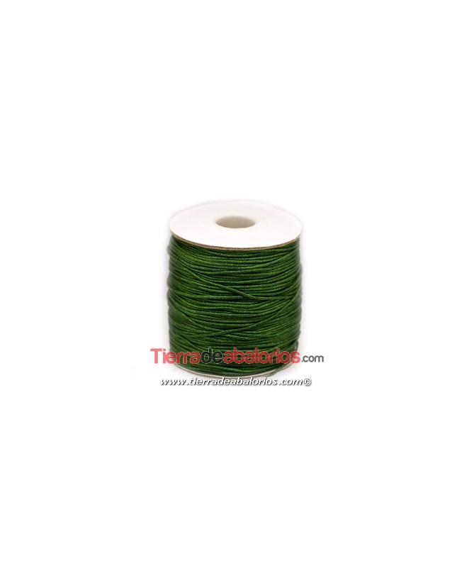 Cordón de Algodón Trenzado Brillante 1mm - Verde Khaki