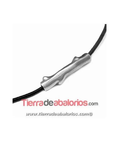 Entrepieza Tubo Rama 32x5mm Agujero 3,2mm, Plateado Entrepieza Tubo Rama 32x5mm Agujero 3,2mm, Plateado