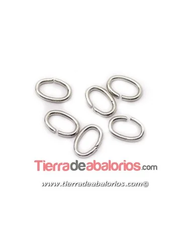 Anilla Oval 9,5x7mm, Plateado Nikelado