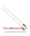 Bastón 60mm con Tope Tubo Adorno 7x3mm, Plata de Ley