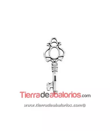 Colgante Llave 45x17mm, Plateada