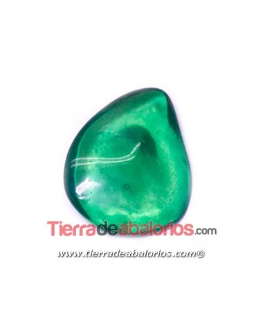Resina Gota Irregular 21x17mm, Verde