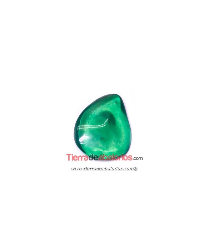 Resina Gota Irregular 21x17mm, Verde