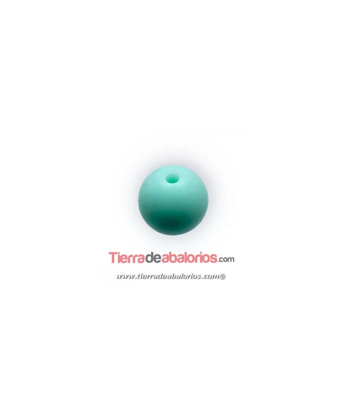 Bola de Silicona 12mm Agujero 2,2mm, Turquesa Pastel