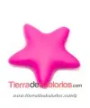 Estrella de Silicona 36x36mm Agujero 2mm, Fucsia Pastel