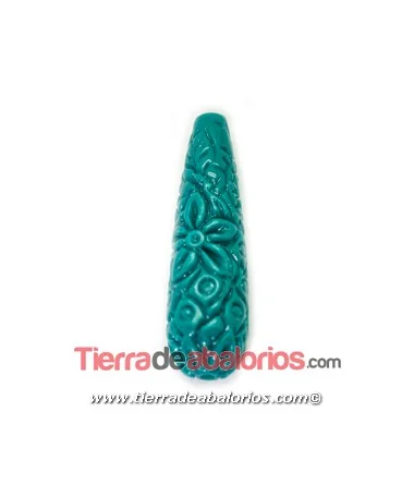Resina Gota Tallada 36X11mm Agujero 1,5mm, Blue Zircon