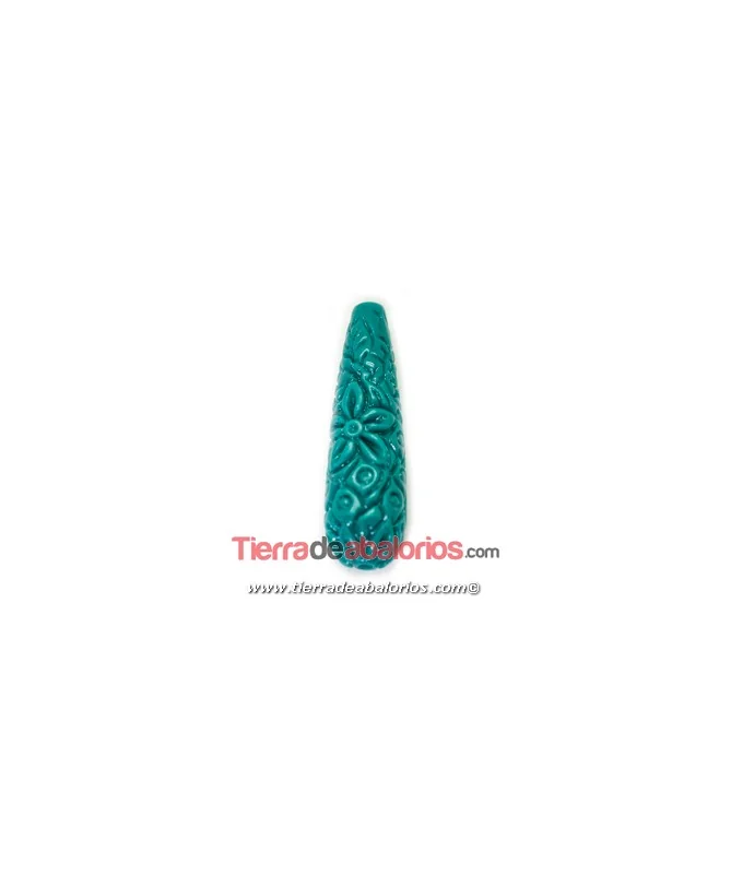 Resina Gota Tallada 36X11mm Agujero 1,5mm, Blue Zircon