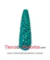Resina Gota Tallada 36X11mm Agujero 1,5mm, Blue Zircon