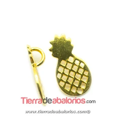 Colgante Piña 18x9,7mm, Plata de Ley Baño Oro