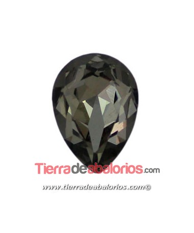 Cabujón Cristal Gota 18x13mm, Black Diamond