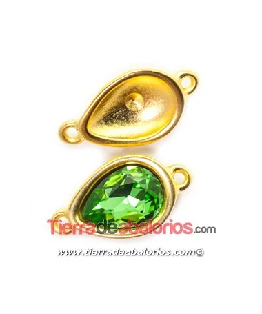 Conector Gota 33x17mm con Anilla, Dorado Matizado Conector Gota 33x17mm con Anilla, Dorado Matizado